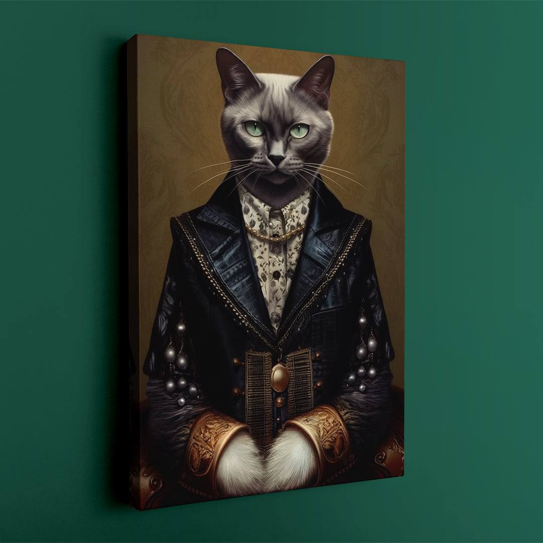 Cat with Elegant Outfit Canvas Prints Artesty