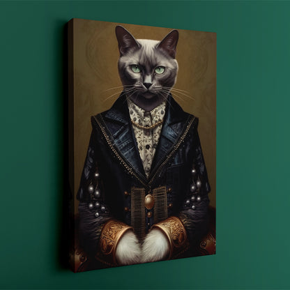 Cat with Elegant Outfit Canvas Prints Artesty
