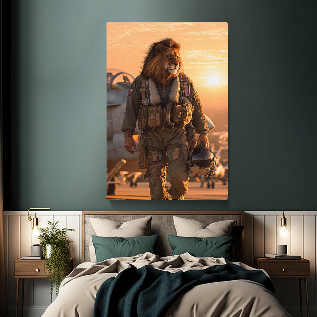 Lion Fighter Pilot Military Aviation Canvas Prints Artesty