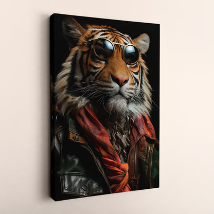 Charming Tiger, Fashionable Wildlife, Animal Lovers Abstract Art Print Artesty   