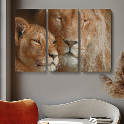 Lion Couple Animals Canvas Print Artesty