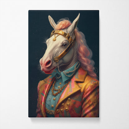 Horse in Colorful Regal Suit Canvas Prints Artesty