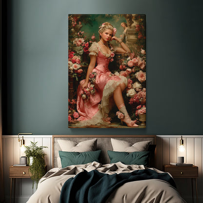 Feminine Rococo Wall Decor with Roses