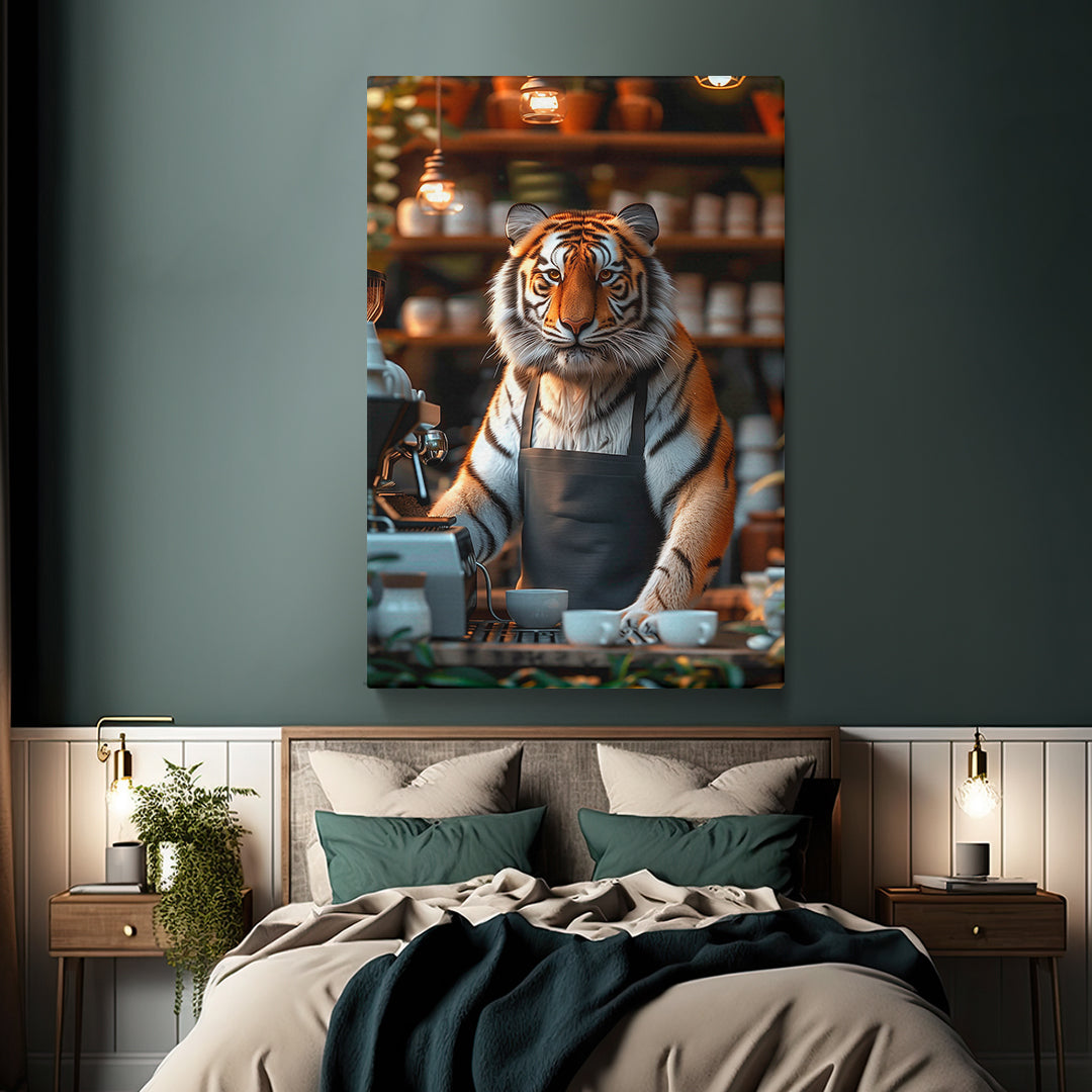 Barista Tiger Canvas Prints Artesty