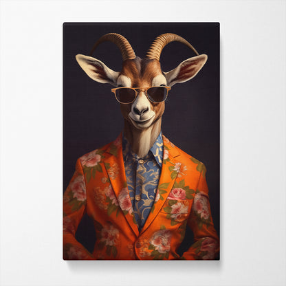 Trendy Gazelle in Blazer and Sunglasses Canvas Prints Artesty
