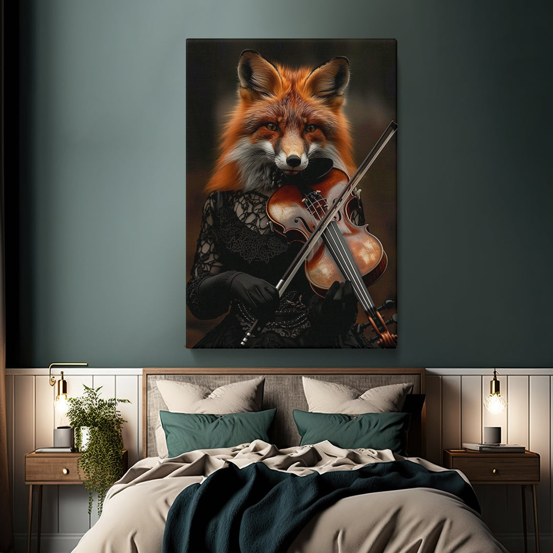 Fox Playing Violin Canvas Prints Artesty