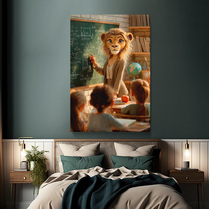 Lion Teacher in Classroom Canvas Prints Artesty