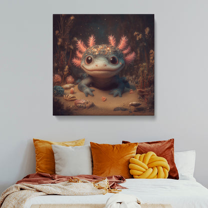 Cute Fantasy Axolotl Contemporary Art Artesty