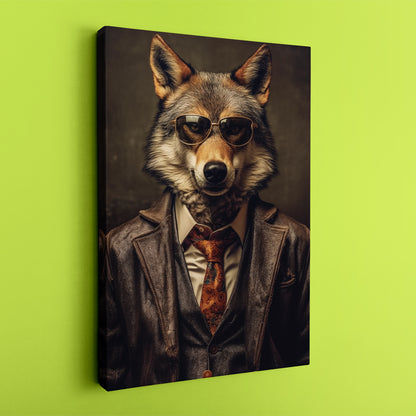 Wolf in Business Attire Art  Artesty 1 Panel 35"x55" 