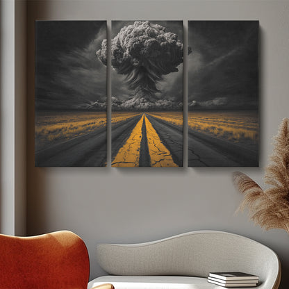 Cracked Road and Tornado Animals Canvas Print Artesty