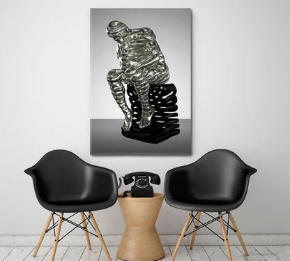 CONSIDERING IDEA 3 D Statue Rodin the Thinker Office Wall Art Canvas Print Artesty   