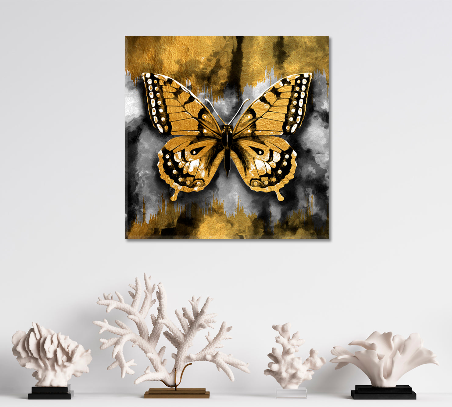 BUTTERFLY Oriental Style Abstract Art Print Artesty   