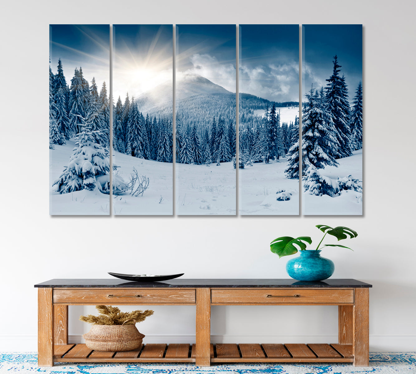 Beautiful Winter Landscape Snow Covered Trees Scenery Landscape Fine Art Print Artesty   