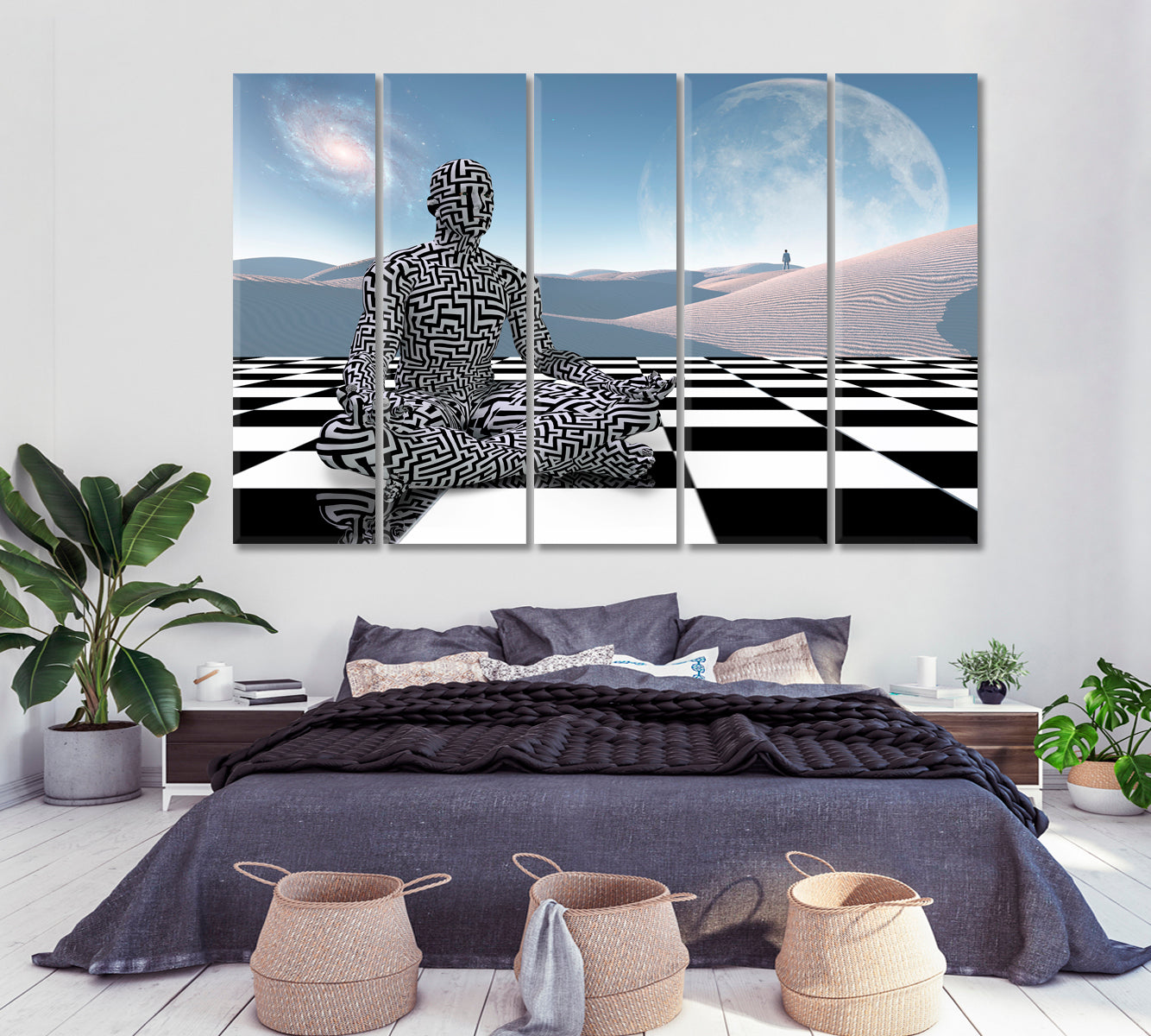 Meditation On a Chessboard Surrealism Surreal Fantasy Large Art Print Décor Artesty   