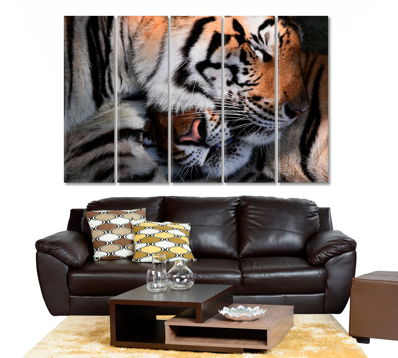 WILD LOVE Tiger Hug Animals Canvas Print Artesty   