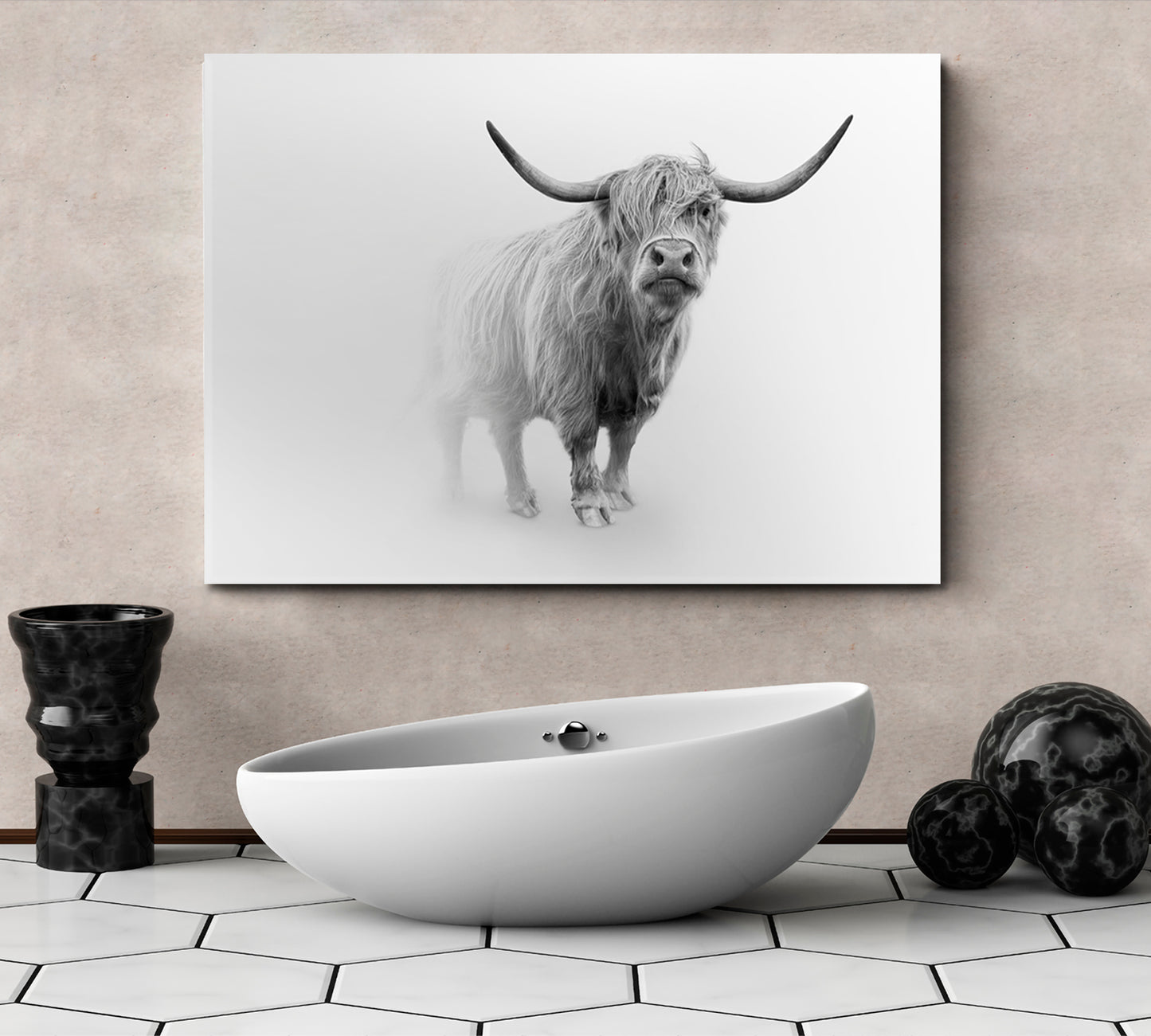 Young Scottish Highland Cattle Cow Animals Canvas Print Artesty   