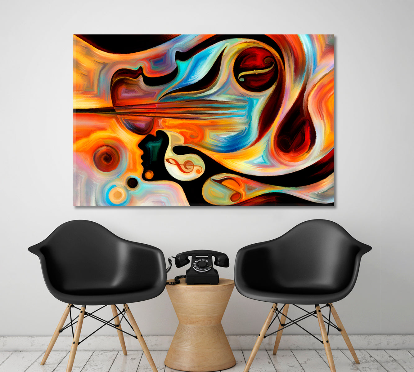 INNER MELODY Modern Colorful Human Musical Shapes Abstraction Music Wall Panels Artesty   