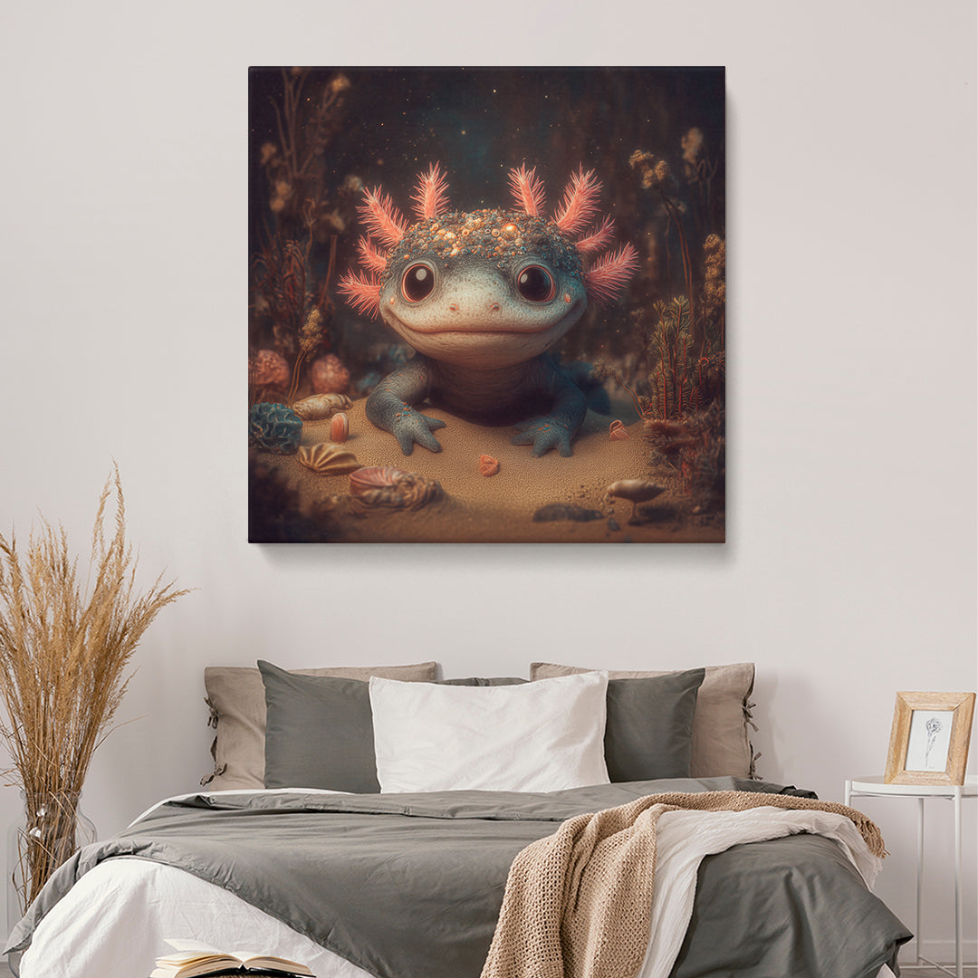Cute Fantasy Axolotl Contemporary Art Artesty