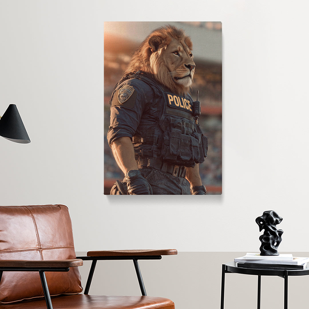 Lion Police Officer Canvas Prints Artesty 1 Panel 16"x24"