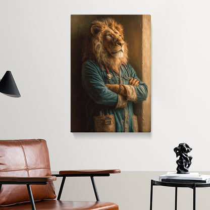 Lion Doctor Portrait Canvas Prints Artesty