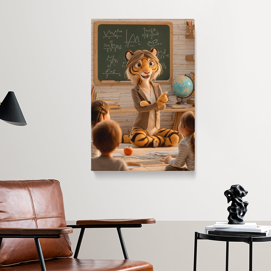 Smart Tiger Teacher Canvas Prints Artesty 1 Panel 16"x24"