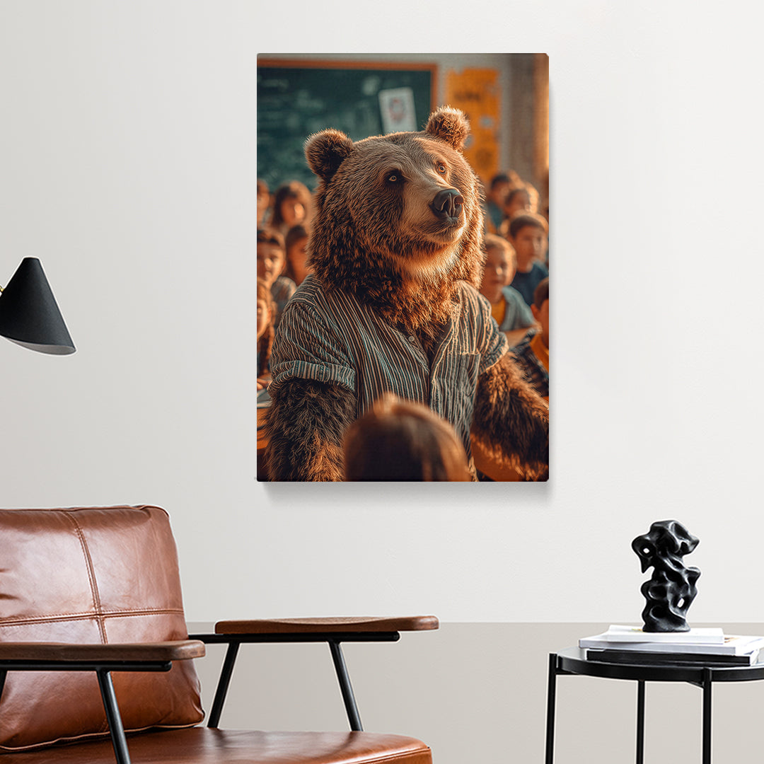 Bear Teacher in Classroom Canvas Prints Artesty