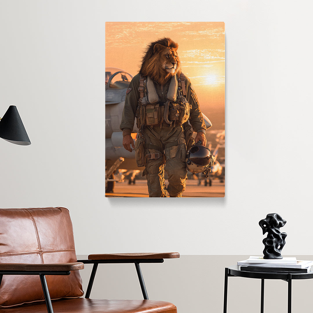 Lion Fighter Pilot Military Aviation Canvas Prints Artesty