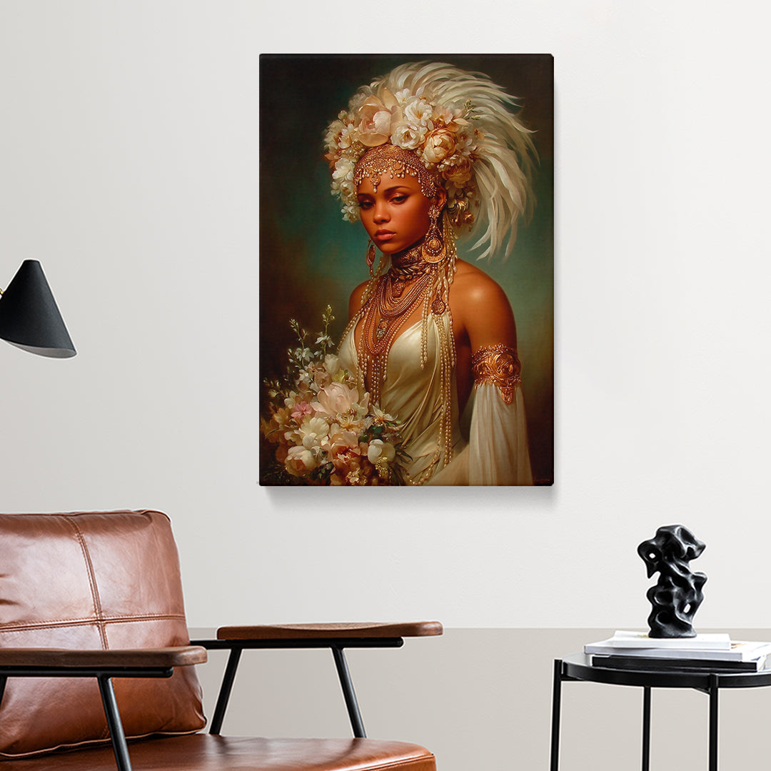 Royal African Goddess Portrait Canvas Prints Artesty 1 Panel 16"x24"
