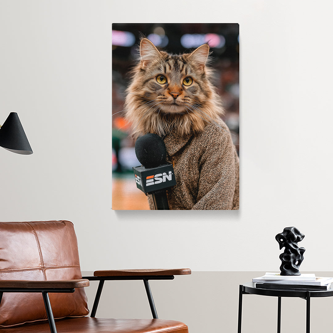 Reporter Cat Canvas Prints Artesty
