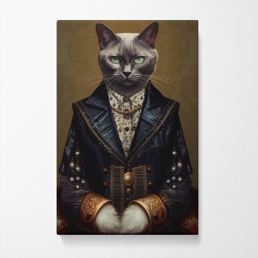 Cat with Elegant Outfit Canvas Prints Artesty