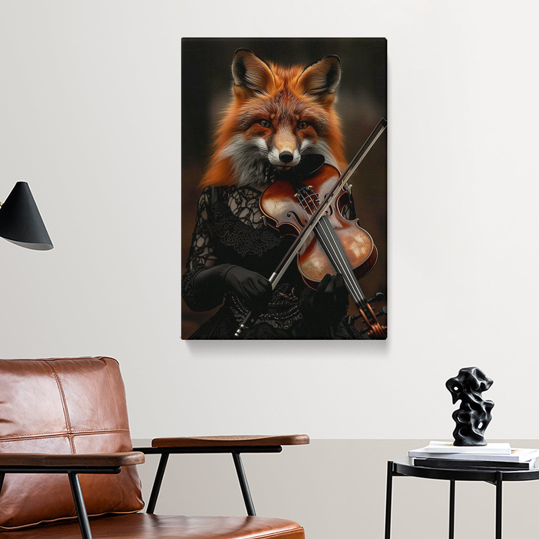 Fox Playing Violin Canvas Prints Artesty