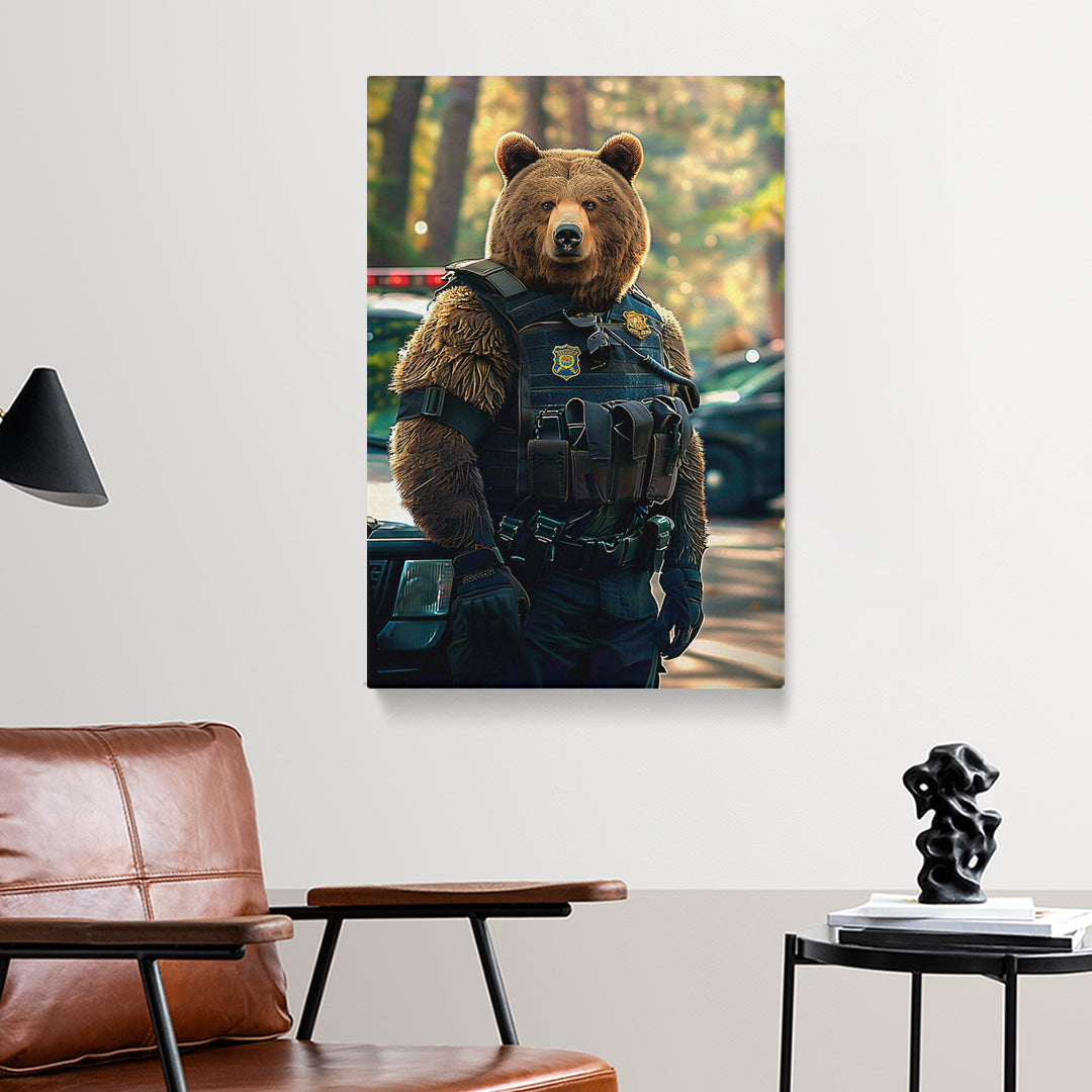 Grizzly Bear Police Officer Canvas Prints Artesty