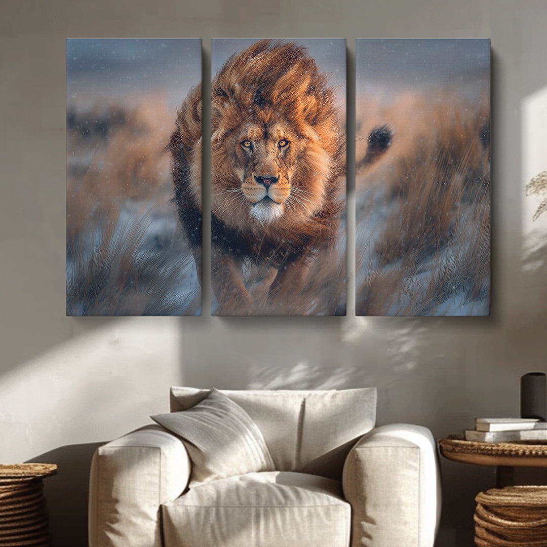 Running Lion Animals Canvas Print Artesty