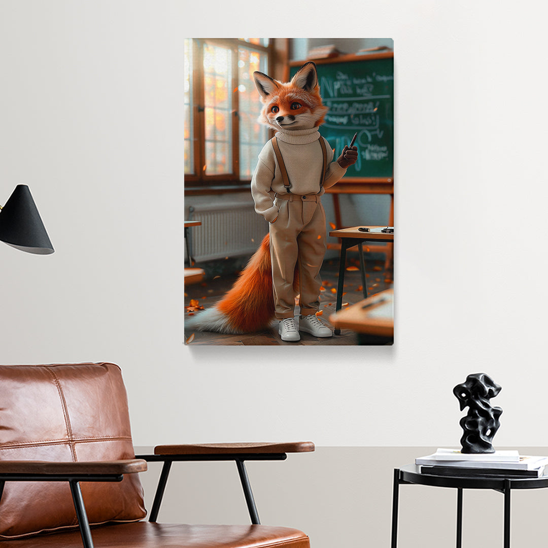 Teacher Fox in Classroom Canvas Prints Artesty
