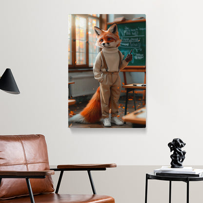 Teacher Fox in Classroom Canvas Prints Artesty