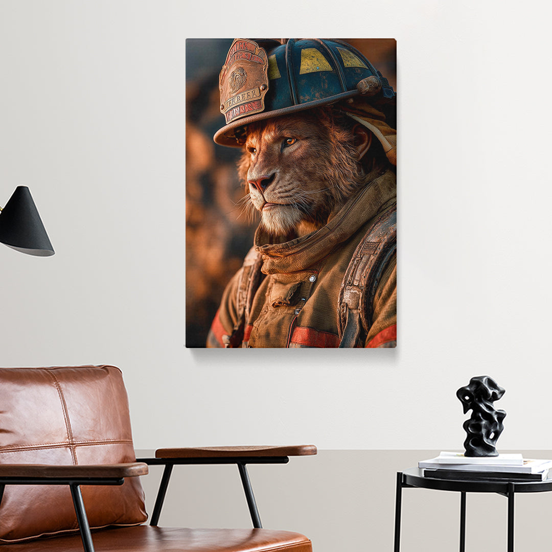 Lion Firefighter Canvas Prints Artesty