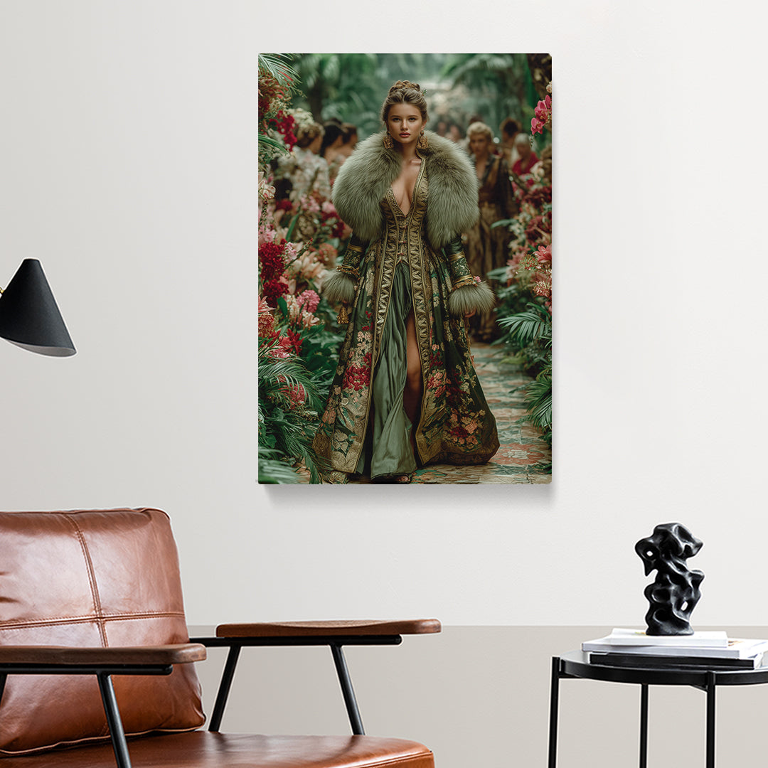 Floral Fashion Queen Portrait Canvas Prints Artesty