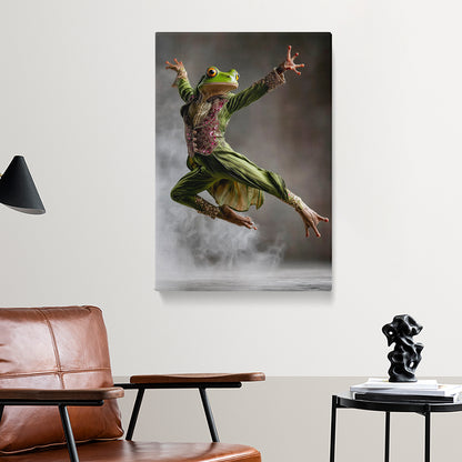 Elegant Dancing Frog in Costume Canvas Prints Artesty
