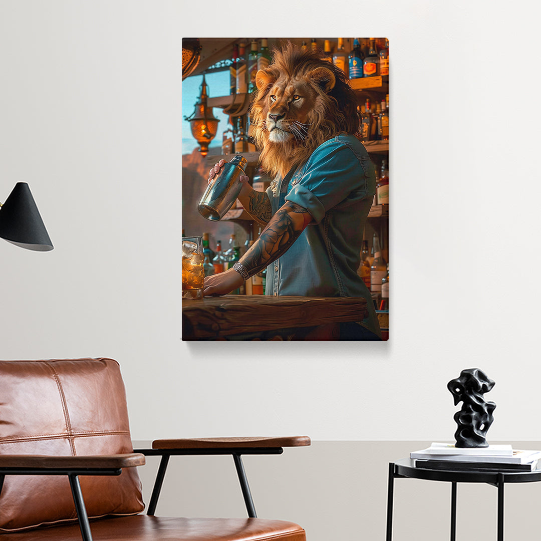 Lion Bartender Canvas Prints Artesty