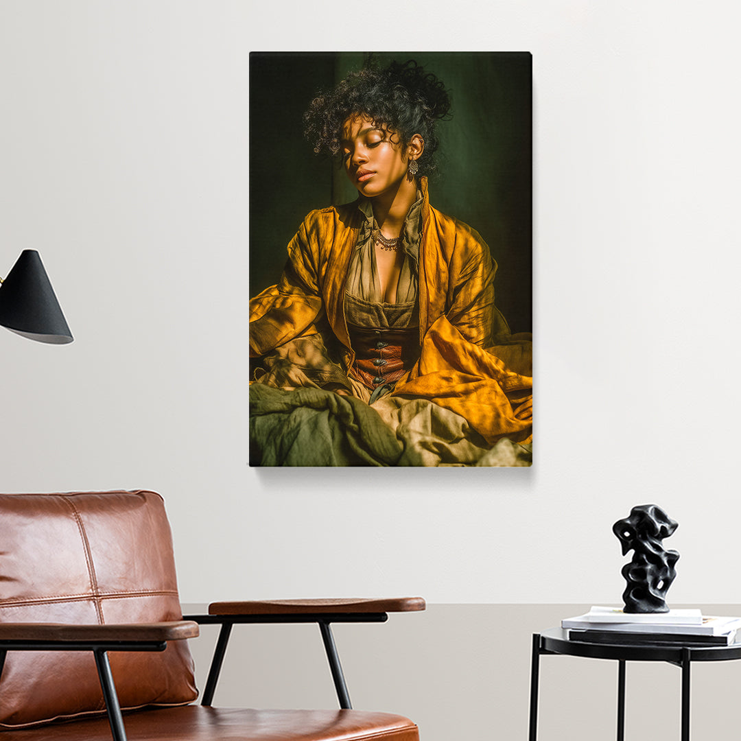 Canvas Art of Woman in Moody Lighting