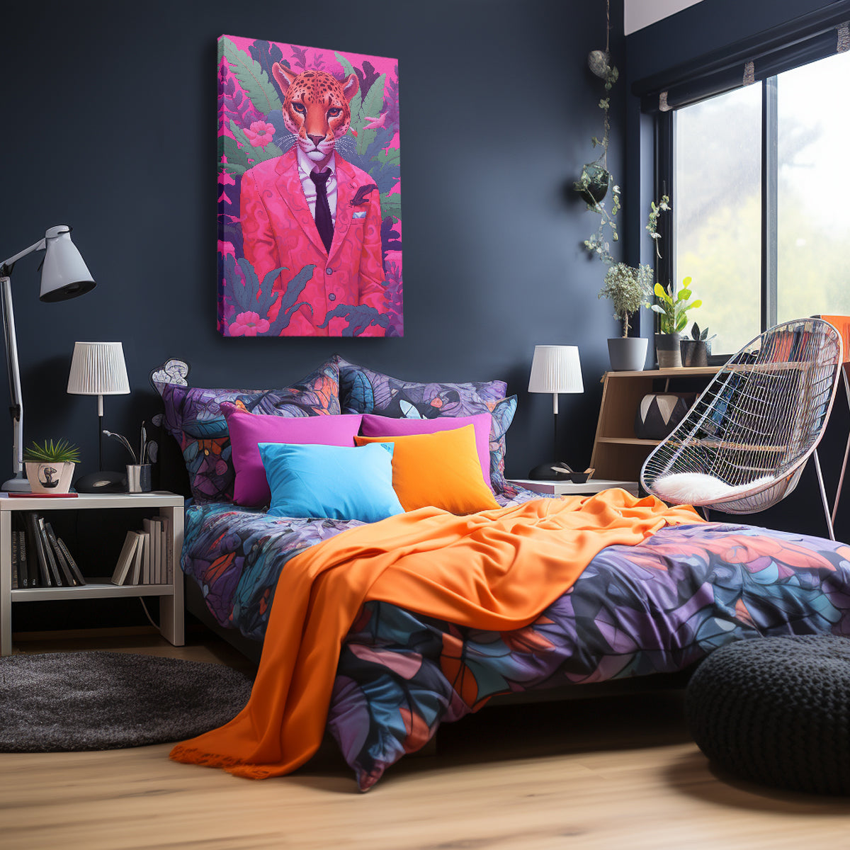 Leopard in Pink Suit Jungle Canvas Prints Artesty