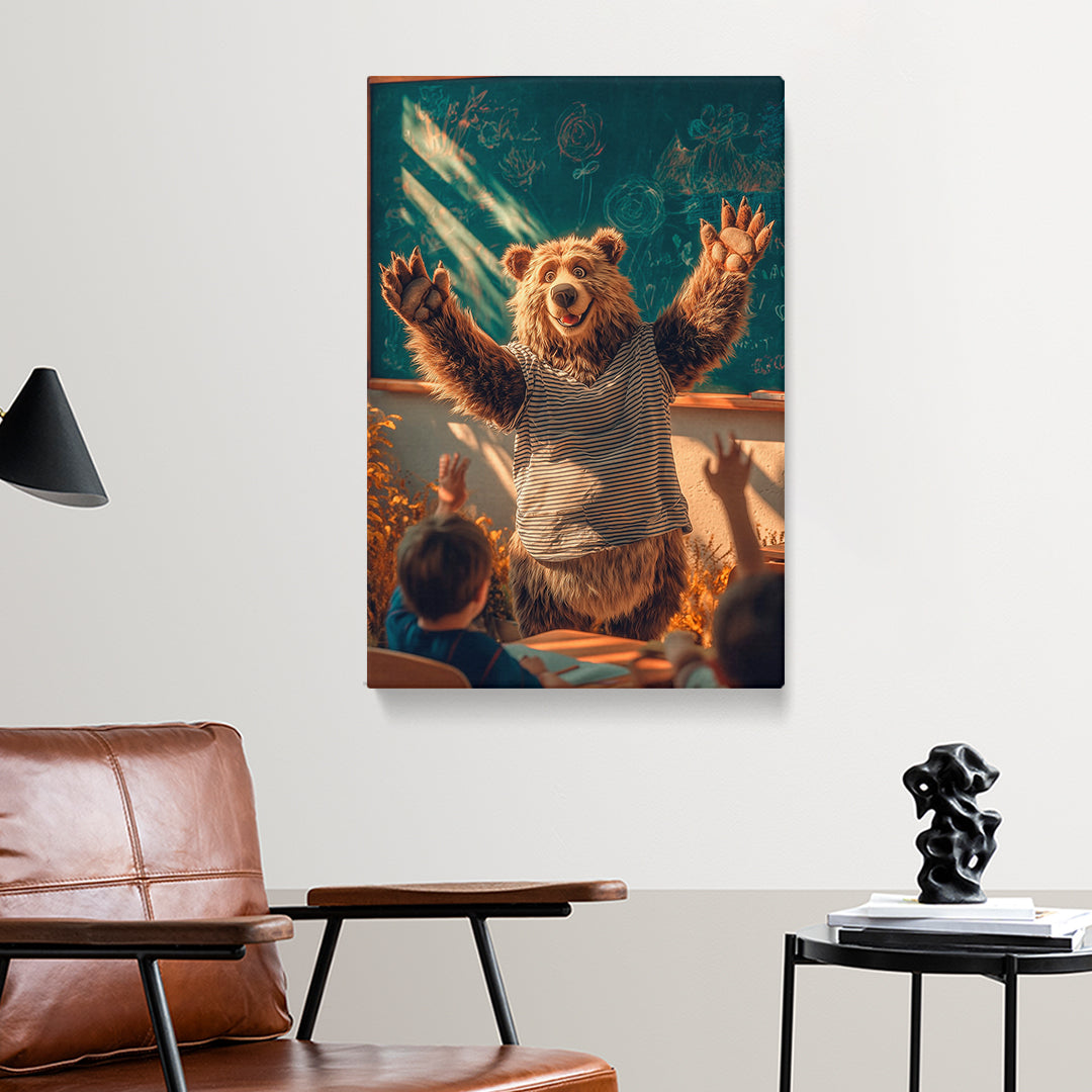 Playful Bear Teacher Canvas Prints Artesty