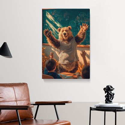 Playful Bear Teacher Canvas Prints Artesty