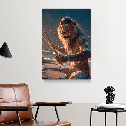 Tattooed Lion Drummer Canvas Prints Artesty