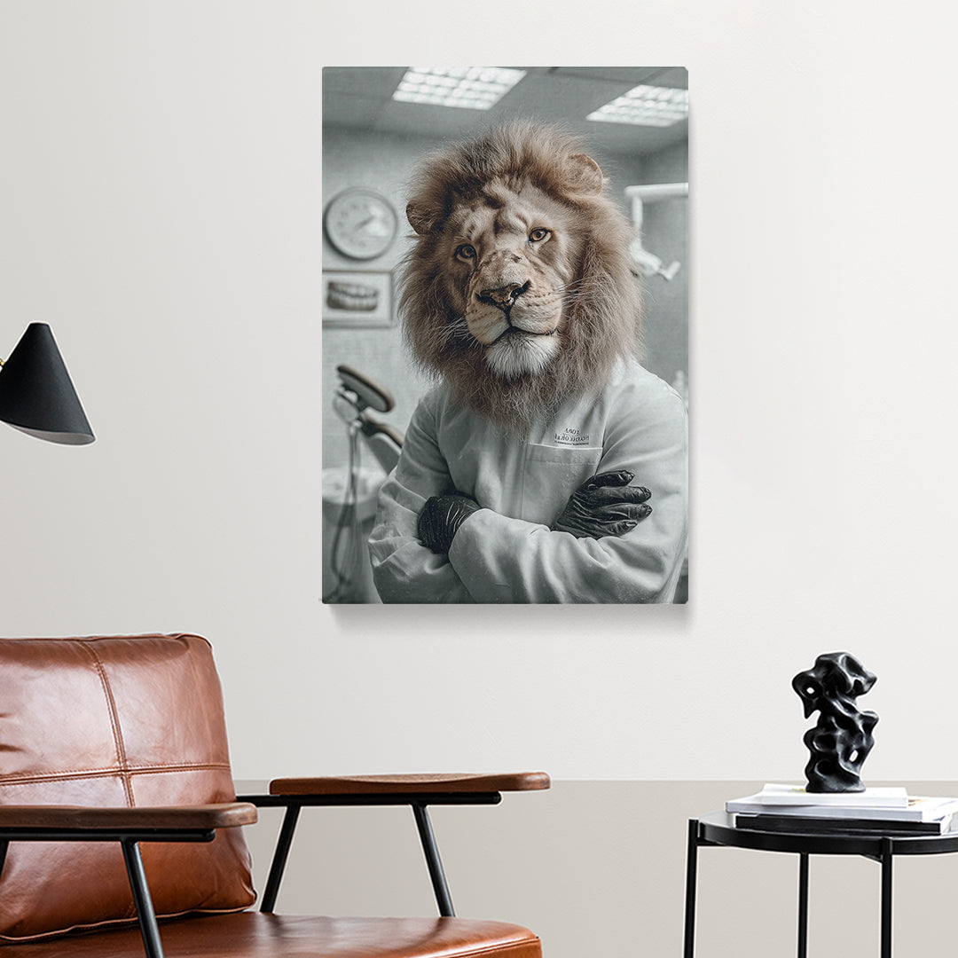 Lion Dressed as Dentist Canvas Prints Artesty
