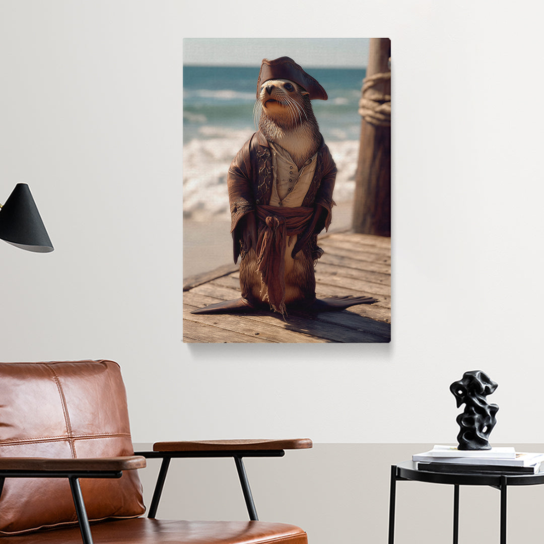 Pirate Otter Canvas Prints Artesty 1 Panel 16"x24"