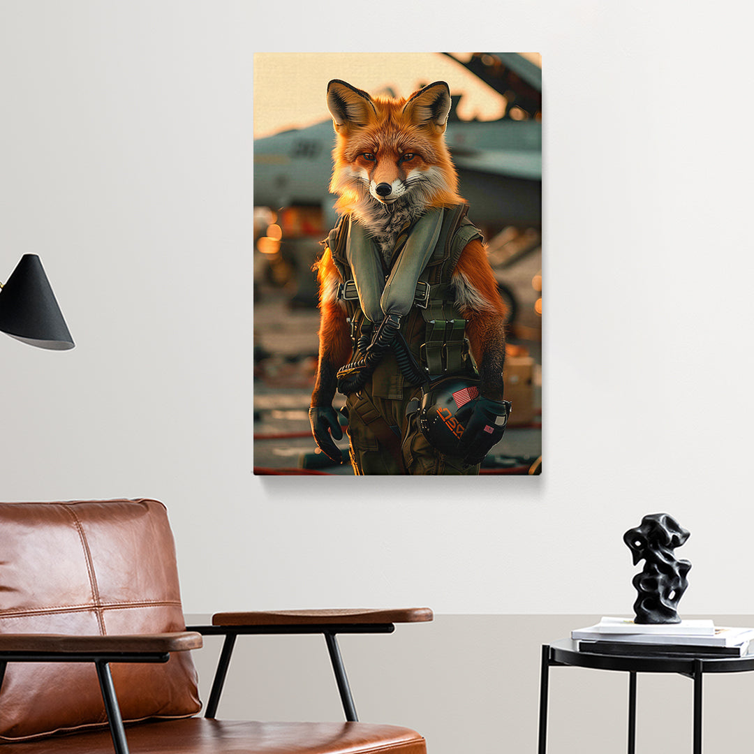 Aviation Fox Pilot Canvas Prints Artesty