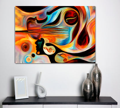 INNER MELODY Modern Colorful Human Musical Shapes Abstraction Music Wall Panels Artesty   