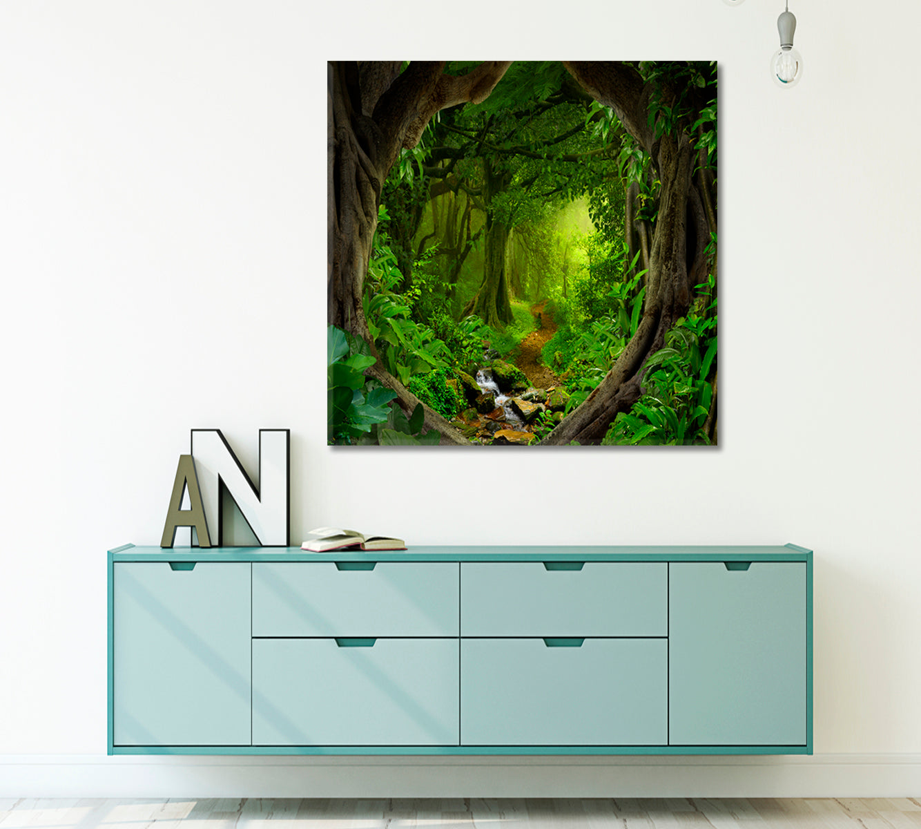 TROPICAL GREEN HOME Deep Tropical Jungles Floral & Botanical Split Art Artesty   