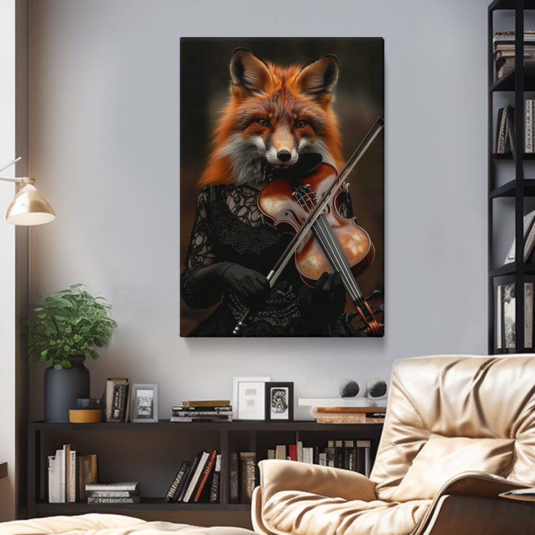 Fox Playing Violin Canvas Prints Artesty